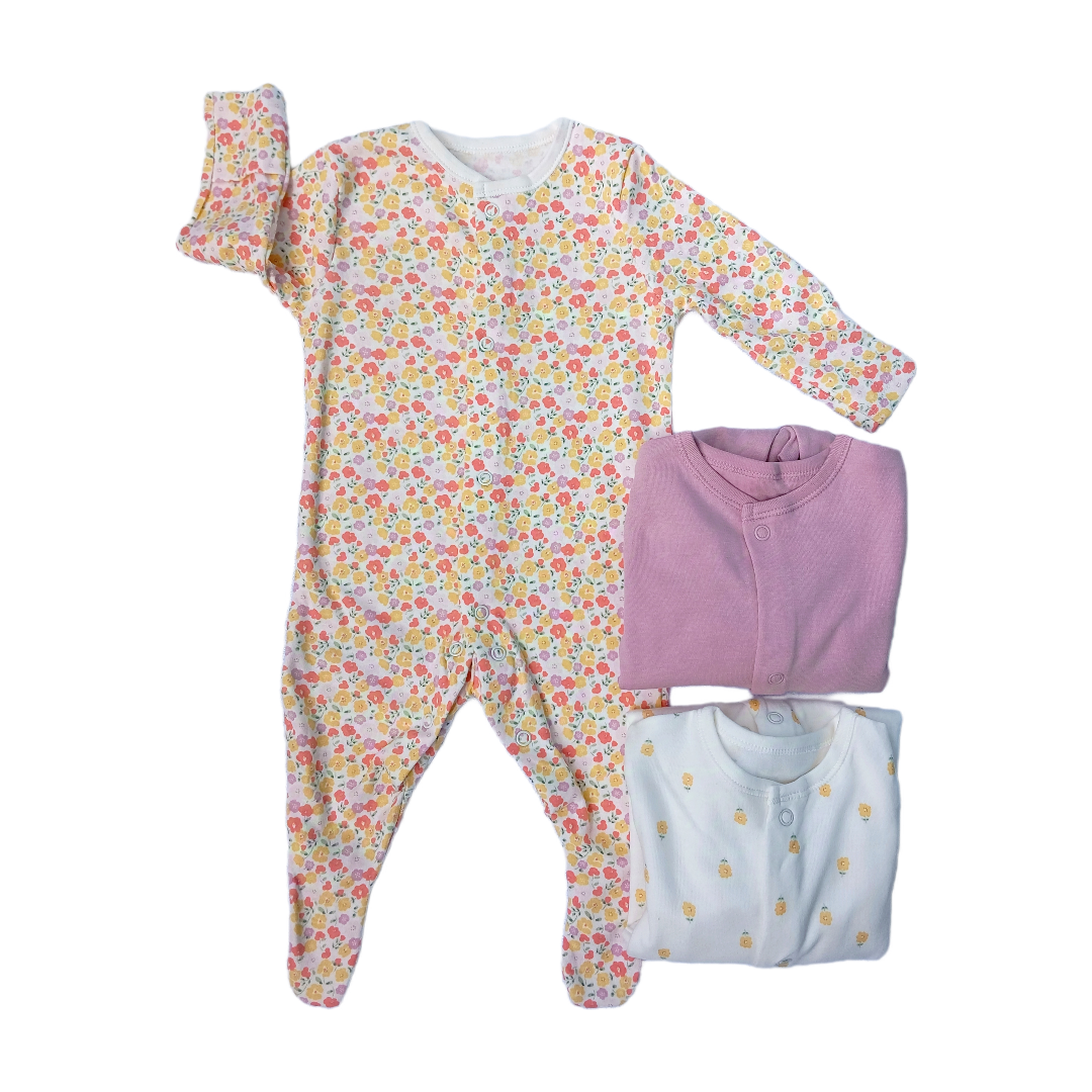Blush & Bloom Primark Pack of 3 Sleep Suits