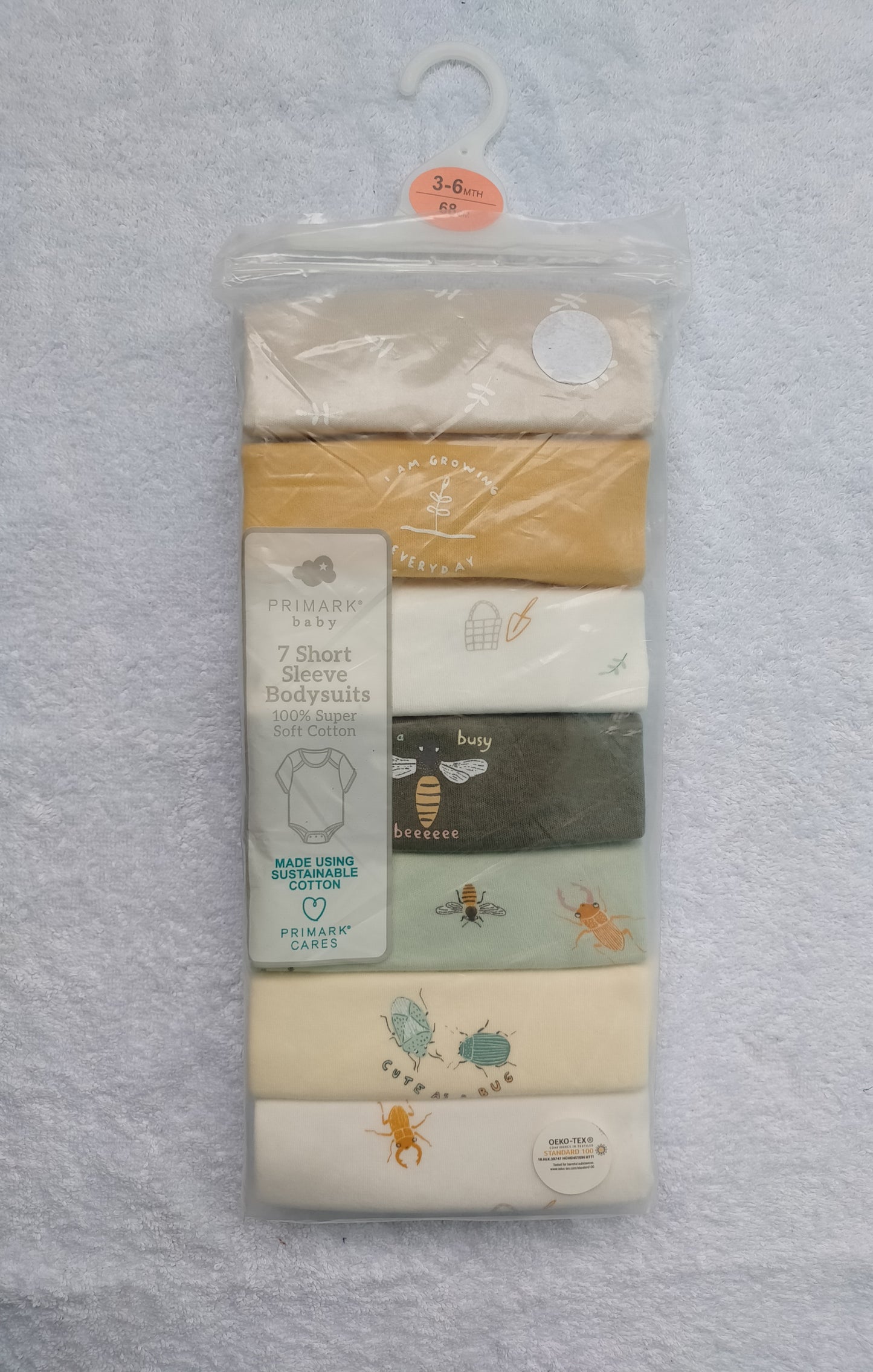 Cute as a Bug Primark Pack of 7 Body Suits