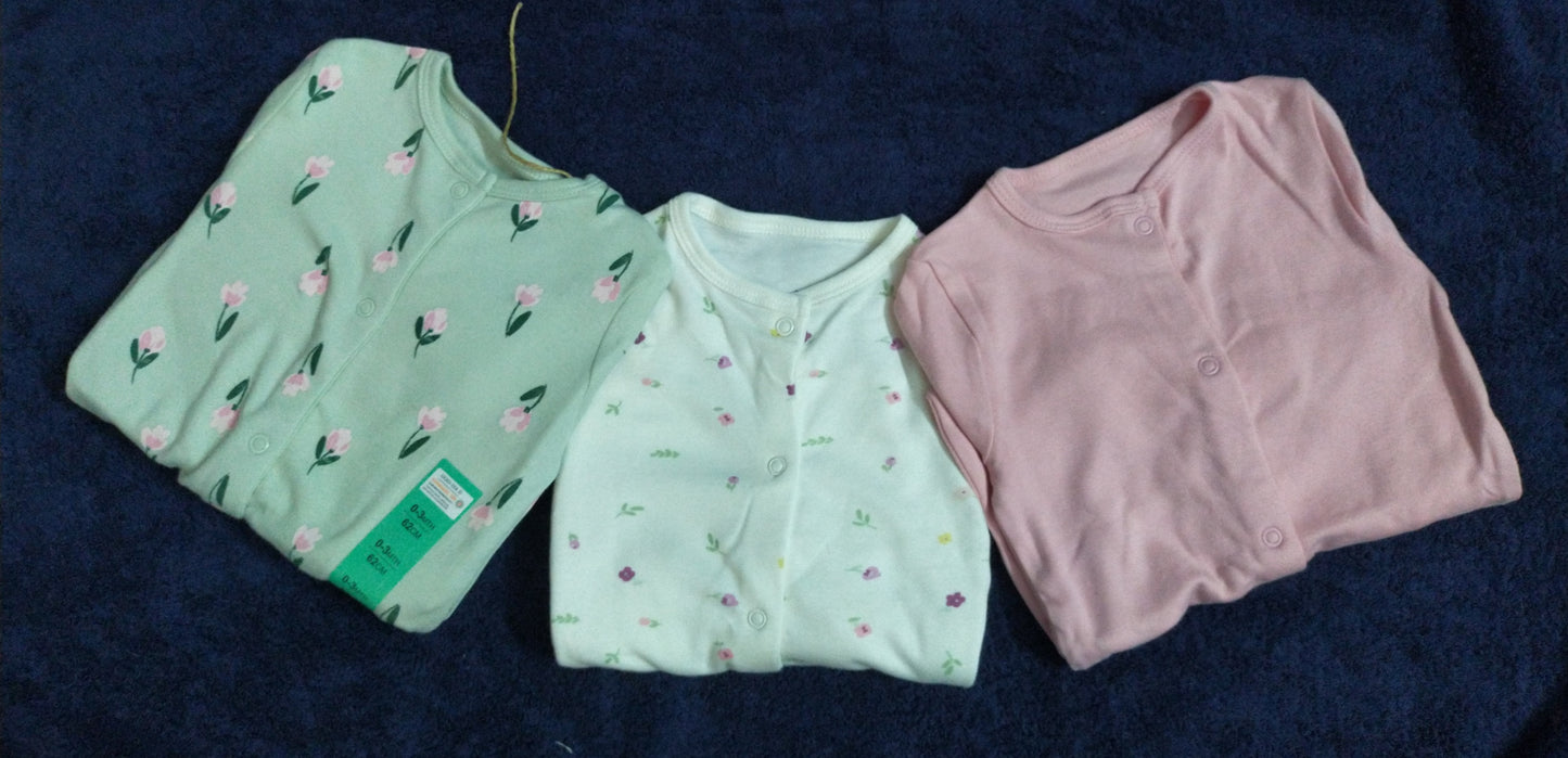 Tulip Zone Primark Pack of 3 Sleepsuits