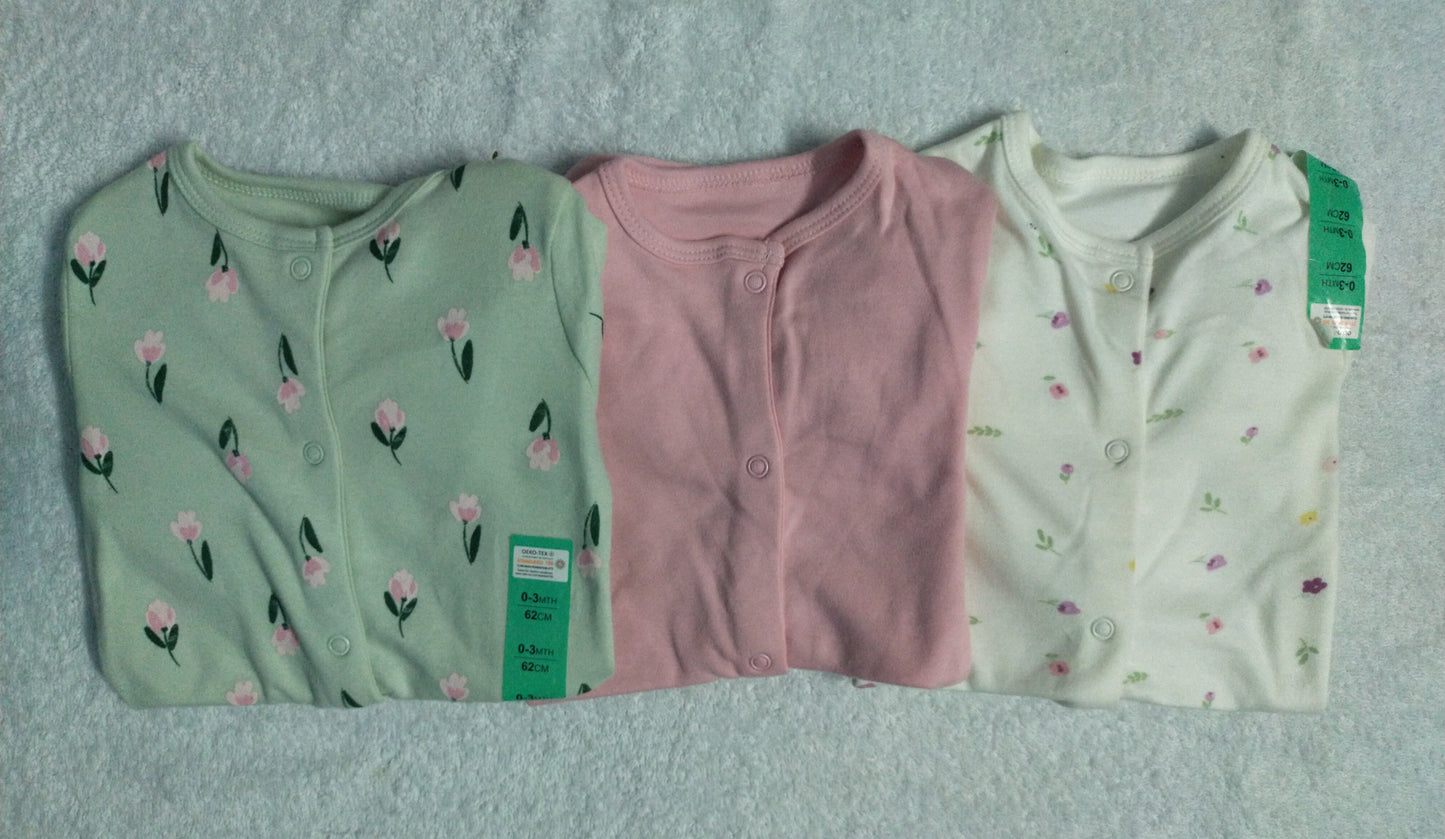 Tulip Zone Primark Pack of 3 Sleepsuits