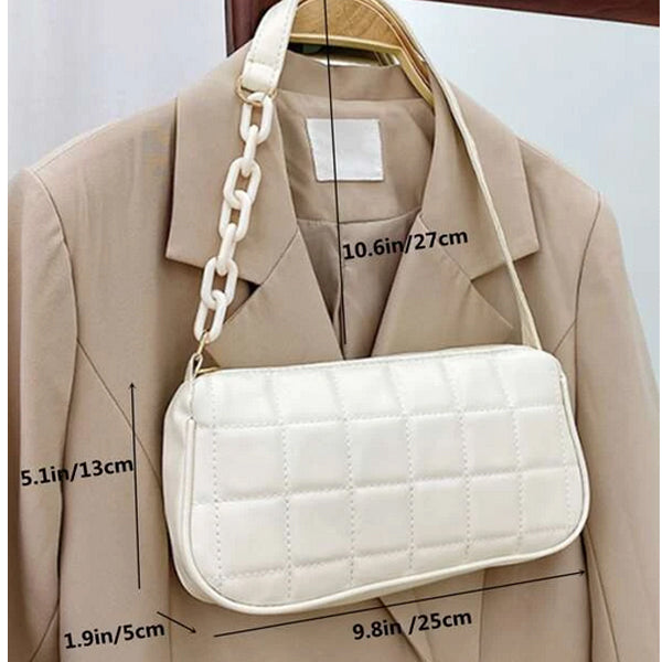Shein Quilted Chain Baguette Bag