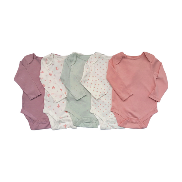 Frosted Pastels Primark Pack of 5 Full Sleeves Body Suit