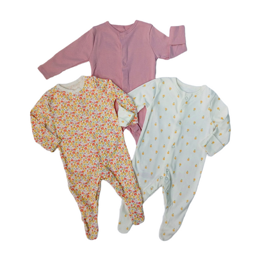 Blush & Bloom Primark Pack of 3 Sleep Suits