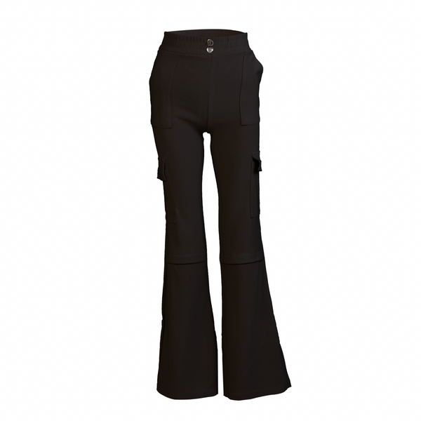 Black Cargo Flare Pants