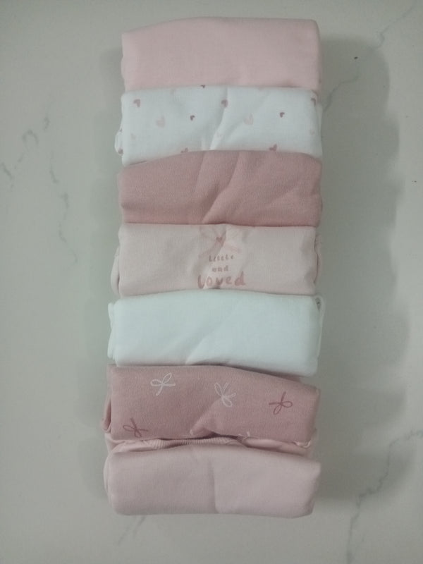 Sweet Blush Baby Bodysuit Set – 7 Pack