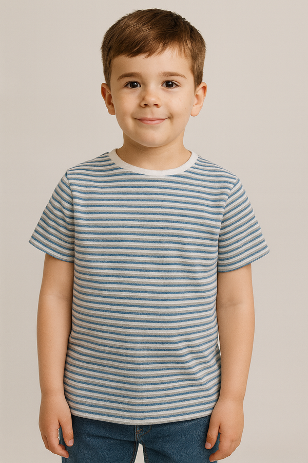 Primark Boys Blue Striped Tee – Everyday Comfort Style