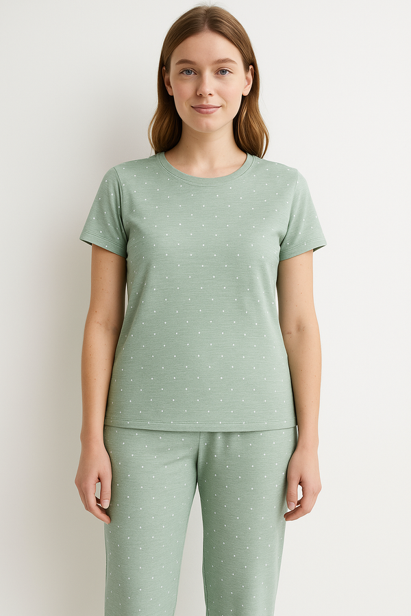 Primark Sage Green Polka Dot PJ Set for Women