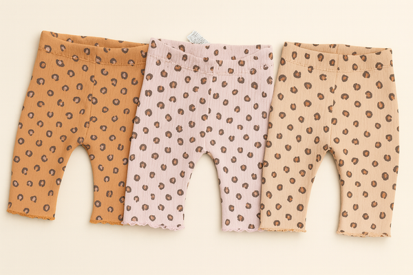George Baby Ribbed Leopard Print Leggings – Pack of 3 | Soft Cotton Stretch