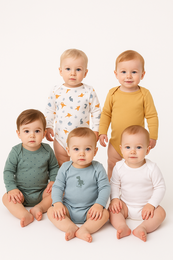 Jurassic Joy Primark Pack of 5 Full Sleeves Body Suit