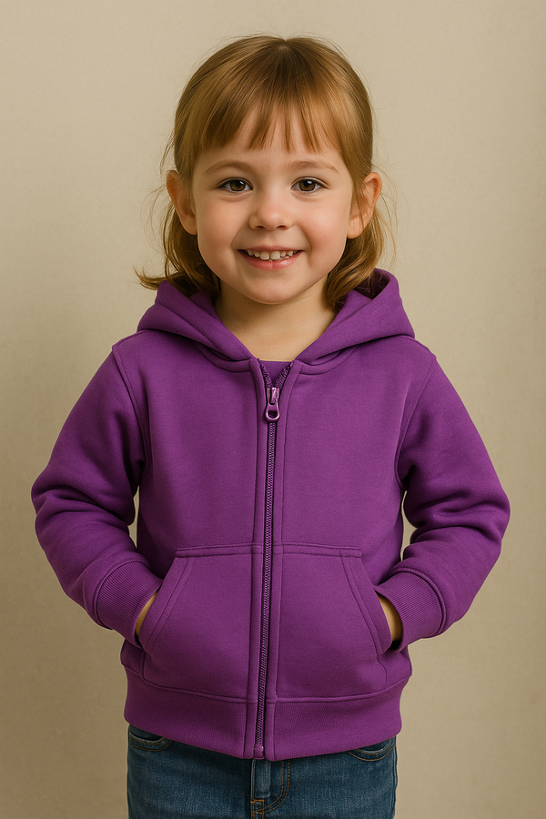 Lilac Cozy Zip-Up Kids Hoodie