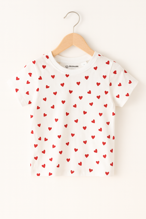 Primark Heartbeat Girls Cotton Tee