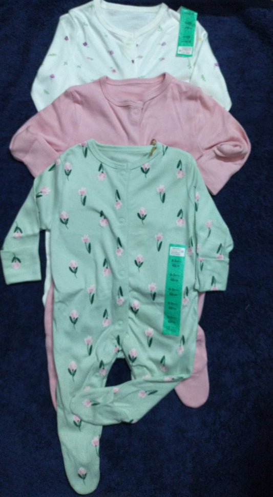 Tulip Zone Primark Pack of 3 Sleepsuits