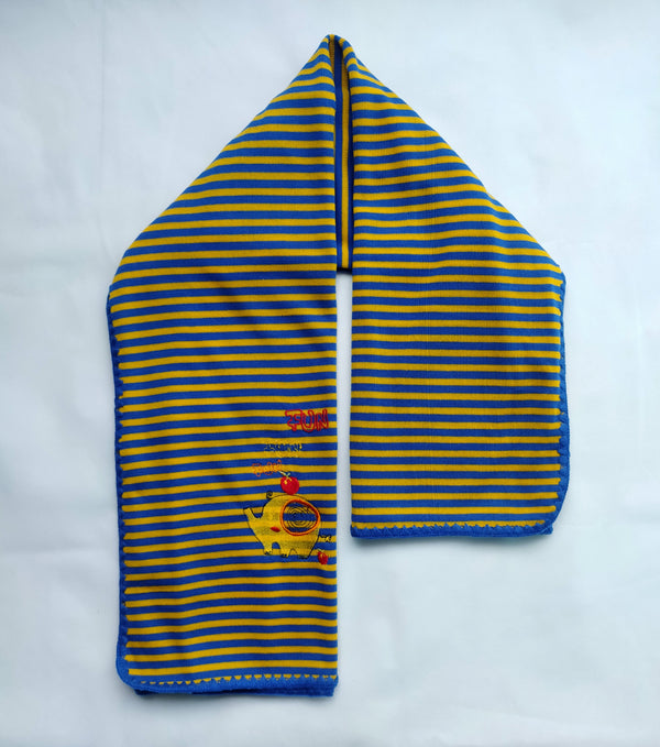 Knitted Blue Woolen Shawl for Kids