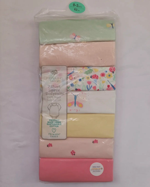 Flutter and Bloom Primark pack of 7 bodysuits