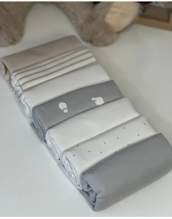 Pure Neutrals Unisex Baby Bodysuits 7-Pack Body Suits