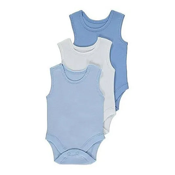 Primark Aura Noir Blue pack of 3 Sleeveless body suits