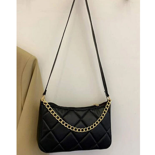 Shein Quilted Embossed Chain Baguette Bag