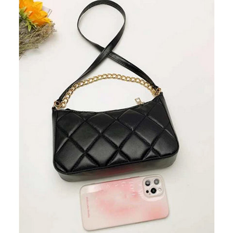 Shein Quilted Embossed Chain Baguette Bag