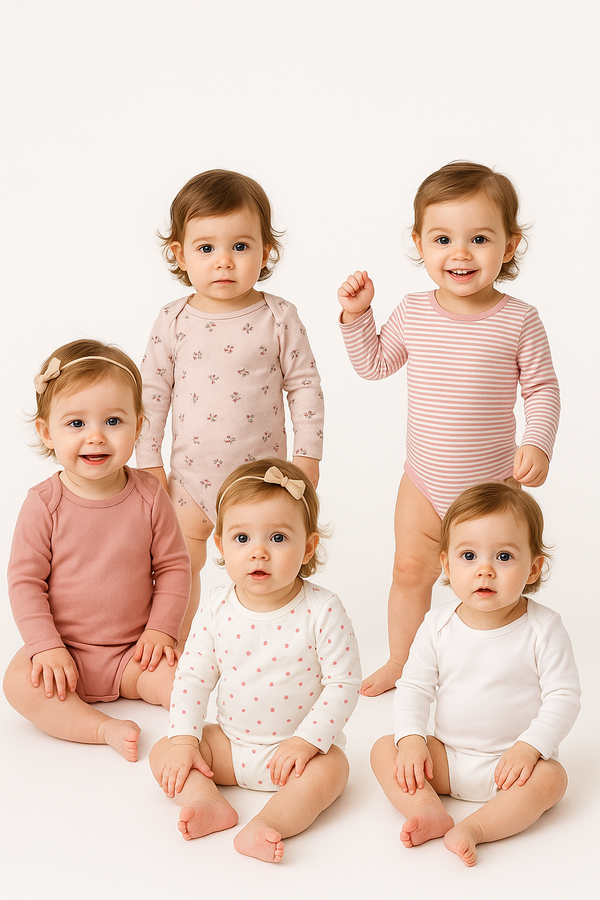 Berry Blush Primark Pack of 5 Full Sleeves BodySuits