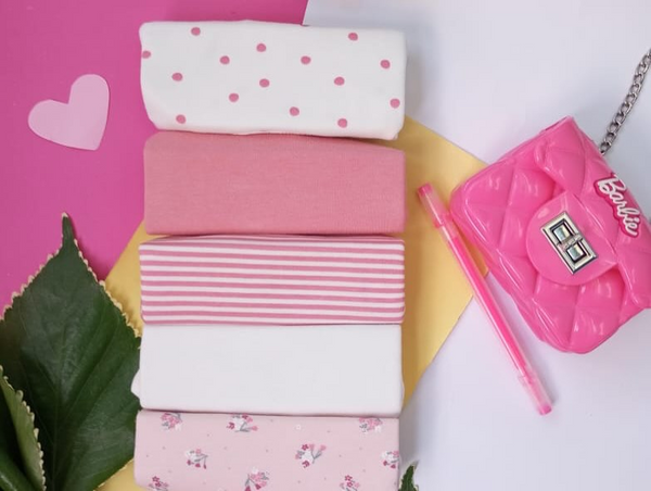 Primark Rosy Dots & Florals Bodysuit Bundle – Full Sleeves 5 Pack