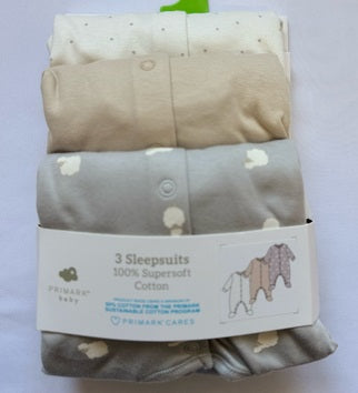 Little Snuggles Pack of 3 sleepsuits