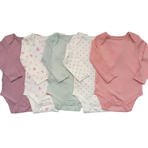 Primark Pink & Mint Essentials – 5 Full-Sleeve Bodysuits