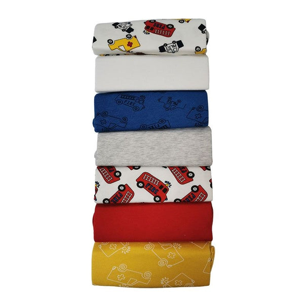 Rescue Vehicles & Solid Colours Baby Bodysuits 7-Pack