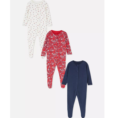 Primark Cherry Blossoms-pack of three sleepsuits Pack of 3 Sleep Suits