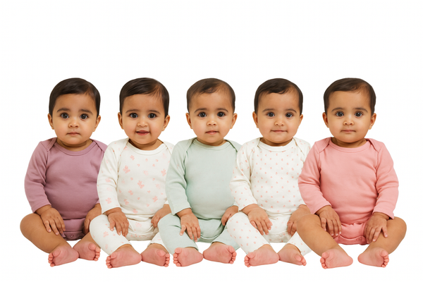 Frosted Pastels Primark Pack of 5 Full Sleeves Body Suit