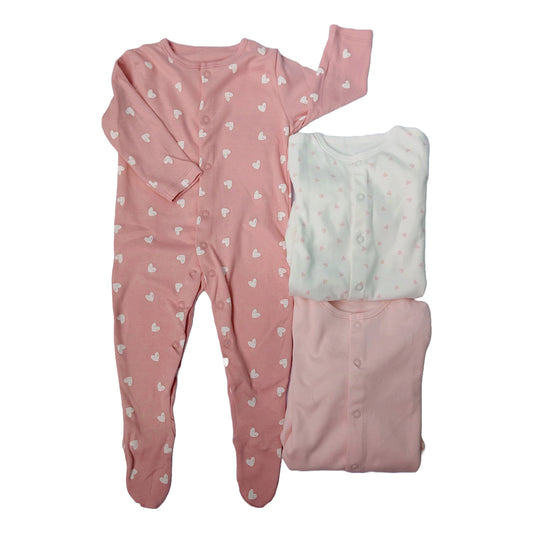 Tiny Heartbeats Primark Pack of 3 Sleep Suits