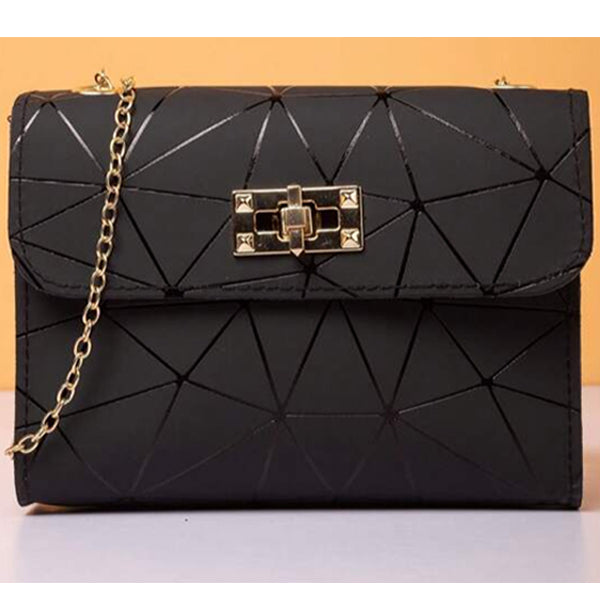 Shein Mini Twist Lock Geometric Pattern Flap Square Bag