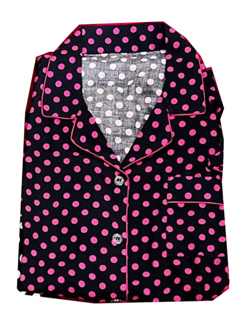 Women’s Contrast Piping Polka Dot Nightwear