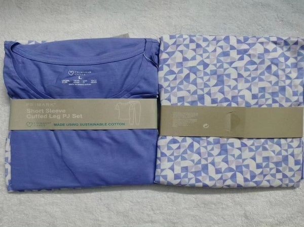Primark Women’s Blue Geometric Pajama Set