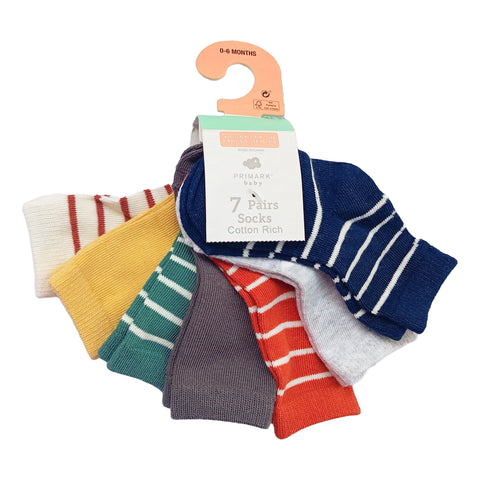 Zippy Stripes Primark Pack of 7 Socks